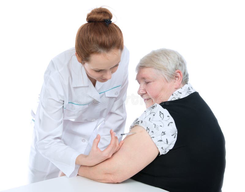 Vaccinatio paciente mayor de la inyección de la jeringuilla de la medicina de la insulina del brazo imagen de archivo Vaccinatio paciente mayor de la inyección de la jeringuilla de la medicina de la insulina del brazo imagen de archivo