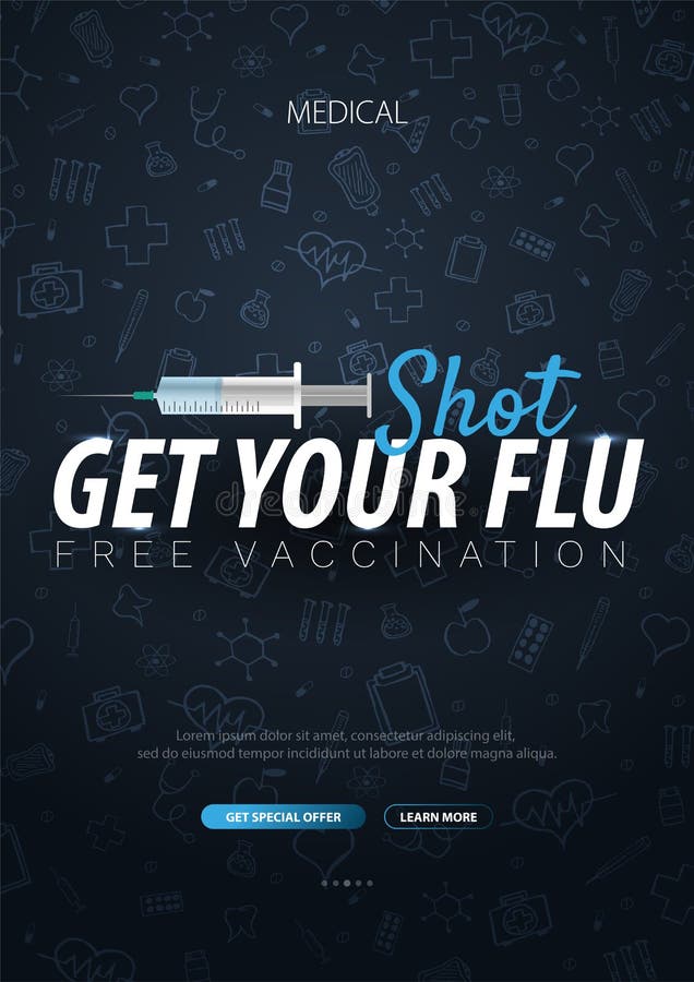 vaccination Få ditt influensaskott Medicinsk affisch isolerade fängelsekunder för armomsorg hälsa Vektormedicinillustration stock illustrationer vaccination Få ditt influensaskott Medicinsk affisch isolerade fängelsekunder för armomsorg hälsa Vektormedicinillustration stock illustrationer