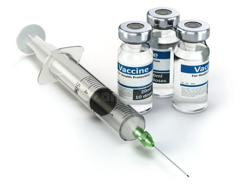 Vaccino in fiala con la siringa Concetto di vaccinazione