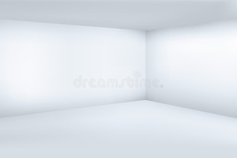 Vacie el sitio moderno blanco 3d con el ejemplo de la esquina limpio del vector del espacio libre illustration
