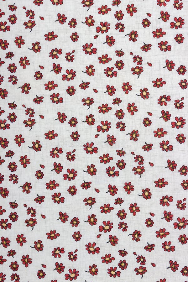 Vacker kalicotextur med röda blommor i en lugn, enkel bakgrund arkivfoton