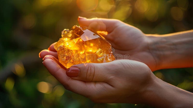 Vacker, magisk, citrine Crystal Gem-gemsten royaltyfri illustrationer