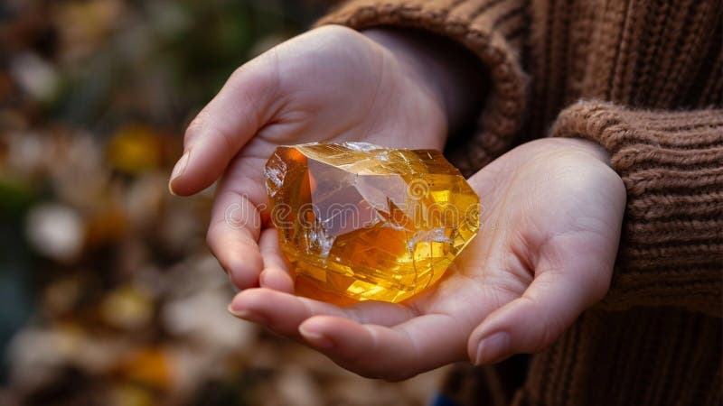 Vacker, magisk, citrine Crystal Gem-gemsten royaltyfri illustrationer