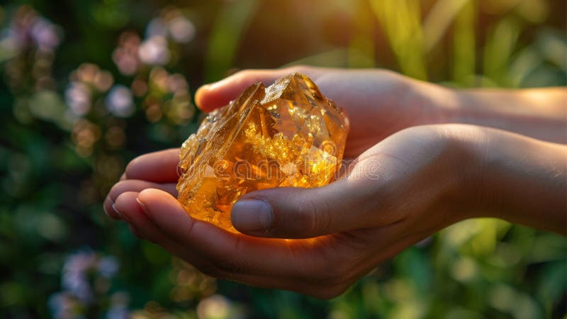 Vacker, magisk, citrine Crystal Gem-gemsten royaltyfri illustrationer