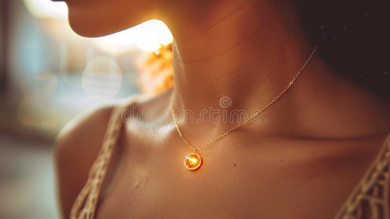 Vacker, magisk, citrinkristallgem gemstone-halsband stock illustrationer