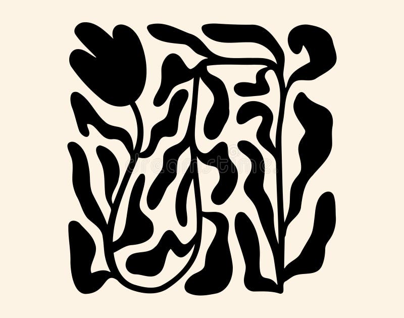 Vacker och unik nutida botanisk abstrakt affisch. Florala motiv för vektor royaltyfri illustrationer