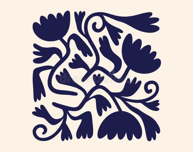 Vacker och unik nutida botanisk abstrakt affisch. Florala motiv för vektor royaltyfri illustrationer