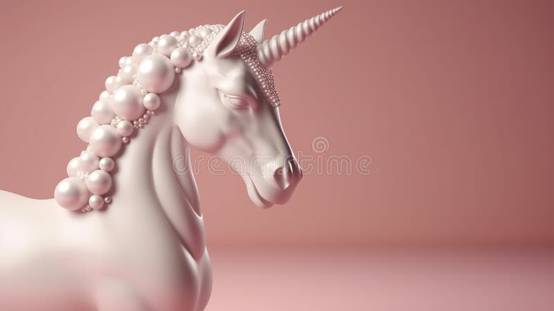Vacker pärlunicorn mot rosa bakgrund royaltyfri illustrationer