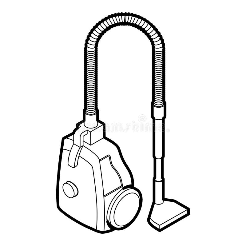 Vacuum Cleaner Icon, Outline Style Stock Vector Illustration of