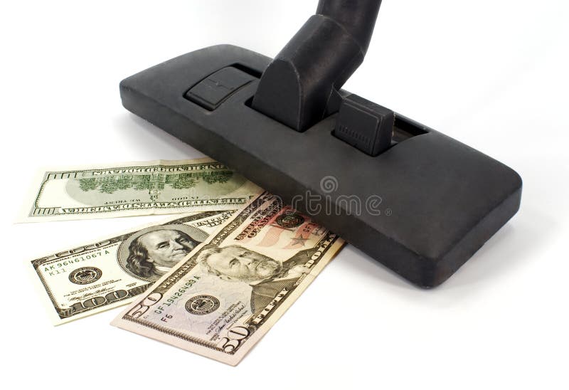 Vacuum cleaner and money stock photo. Image of cleaner 15078044