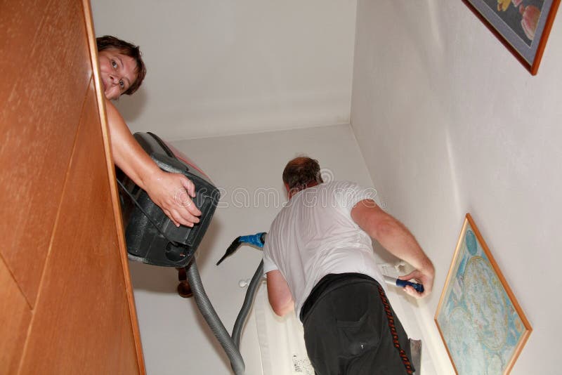 Vacuum Cleaning High Ceiling Stock Photo Image of wall, white 226217278