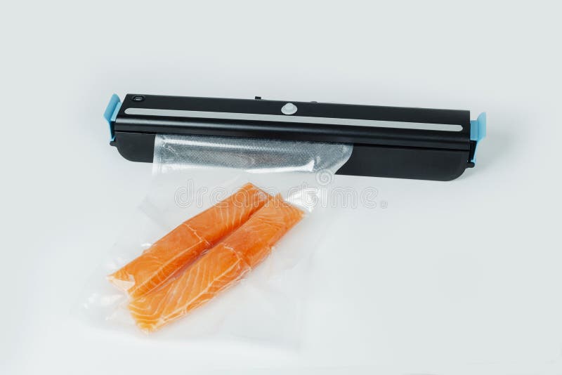 Vacuumpacking Two Pieces of Salmon Stock Image Image of culinary