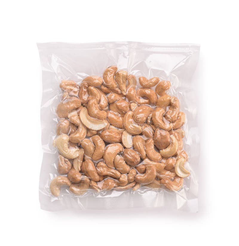 Vacuum Plastic Bag Of Cashew Nuts Stock Image Image of packaged