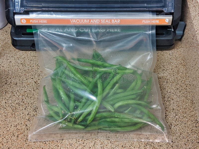 Vacuumsealed Fresh Green Beans, Prepped for Sousvide or for Freezer