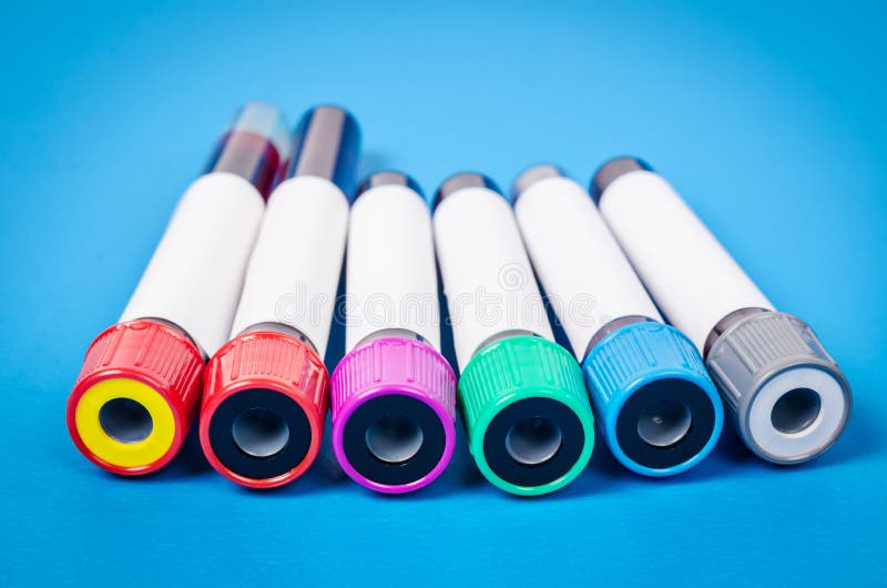 Vacuum Tubes for Collecting Blood Samples. Stock Photo Image of
