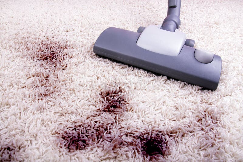 Vacuuming very dirty white carpet