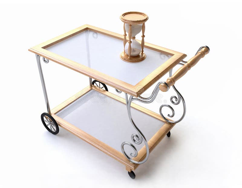 Vagone del pranzo con la clessidra di legno royalty illustrazione gratis