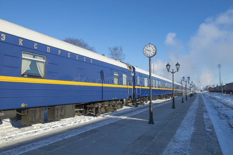 Vagoni del treno turistico ruskealsky express fotografie stock