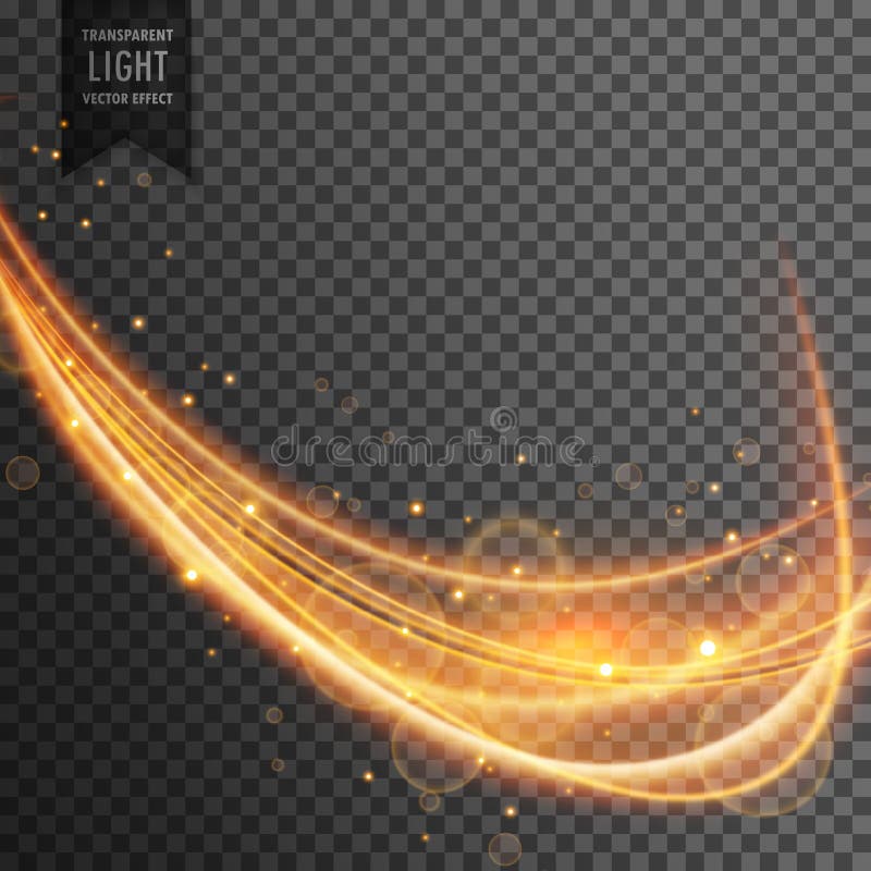 Vague dynamique d'or avec des étincelles sur le fond transparent illustration libre de droits Vague dynamique d'or avec des étincelles sur le fond transparent illustration libre de droits