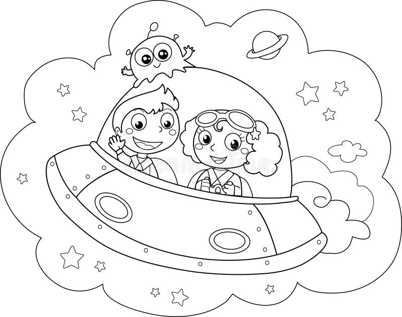 Vaisseau spatial de dessin animé illustration stock Vaisseau spatial de dessin animé illustration stock