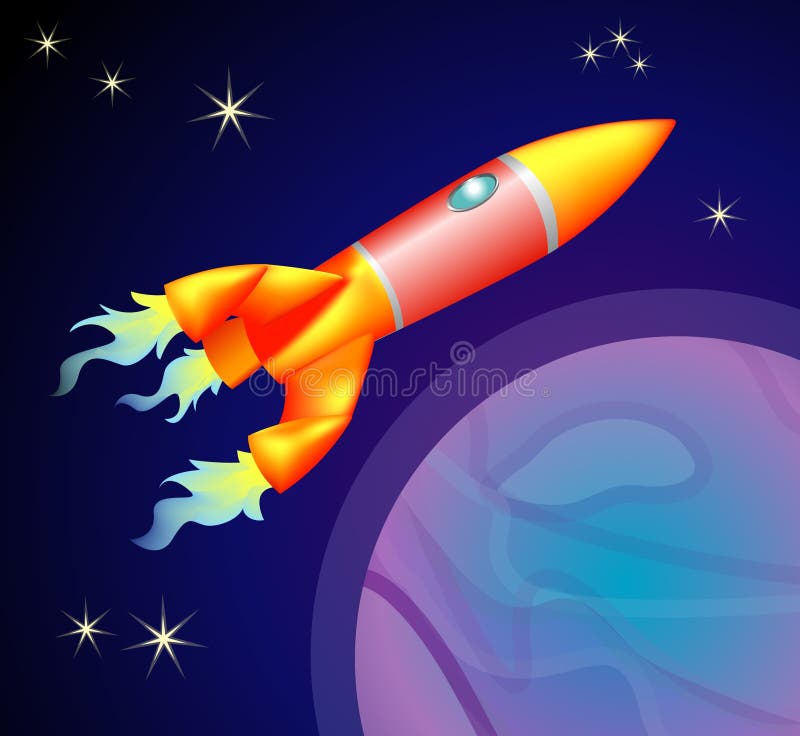 Vaisseau spatial de Rocket illustration stock Vaisseau spatial de Rocket illustration stock