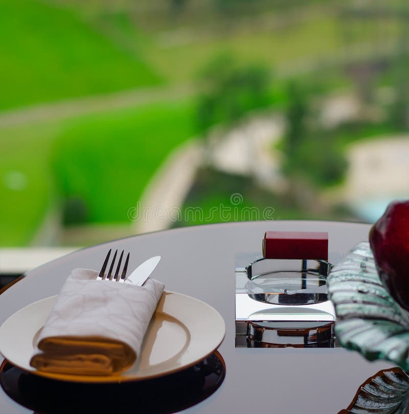 The clean Tableware on the desk. The clean Tableware on the desk.