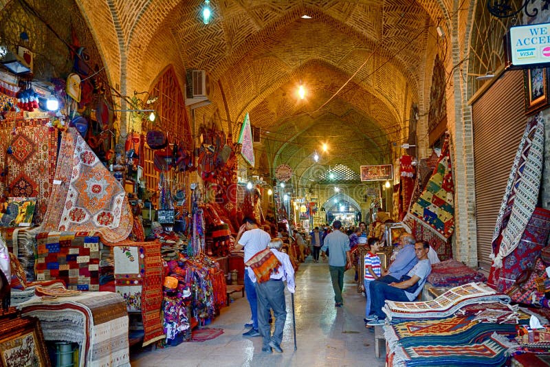 Vakil Bazaar, Shiraz, Iran redaktionelles stockbild. Bild von basar