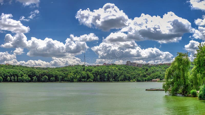 Valea Morilor Lake in Chisinau, Moldova, on a sunny summer day