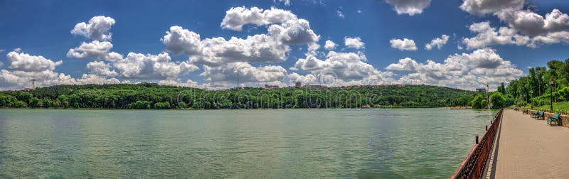 Valea Morilor Lake in Chisinau, Moldova, on a sunny summer day