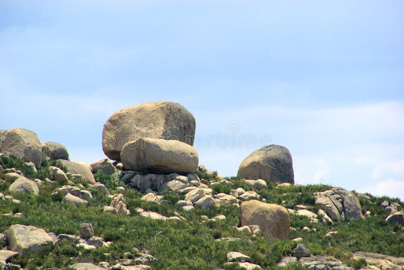 Valencia de Alcantara granite rock landscape stock images