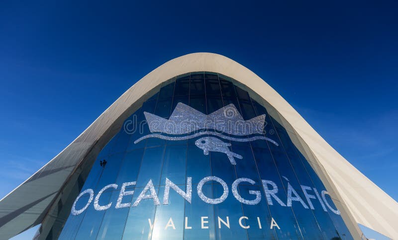 Valencia Spain - Jan 20: Oceanographic, a marine complex part of City of Arts and Sciences stock images Valencia Spain - Jan 20: Oceanographic, a marine complex part of City of Arts and Sciences stock images