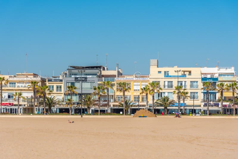 VALENCIA, SPAIN, JUNE 17, 2019 Seaside Waterfront in Valencia, Editorial Image Image of