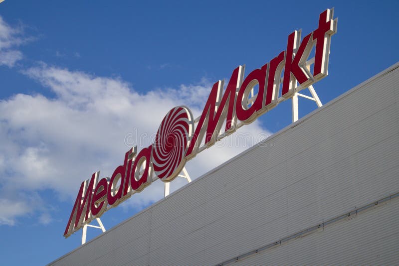 Gothenburg, Sweden - June 25 2022: Media Markt logo on the facade