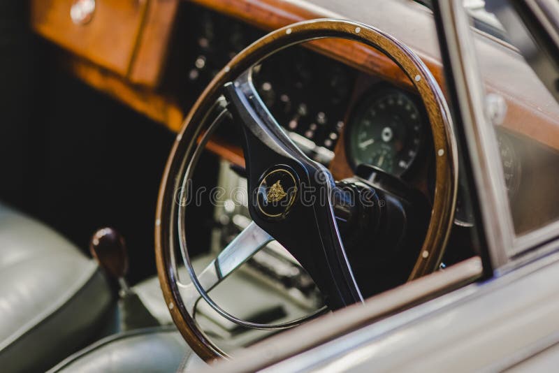 Valencia, Spain October 14, 2018 Interior of a Luxury Vintage Car Editorial Photo Image of