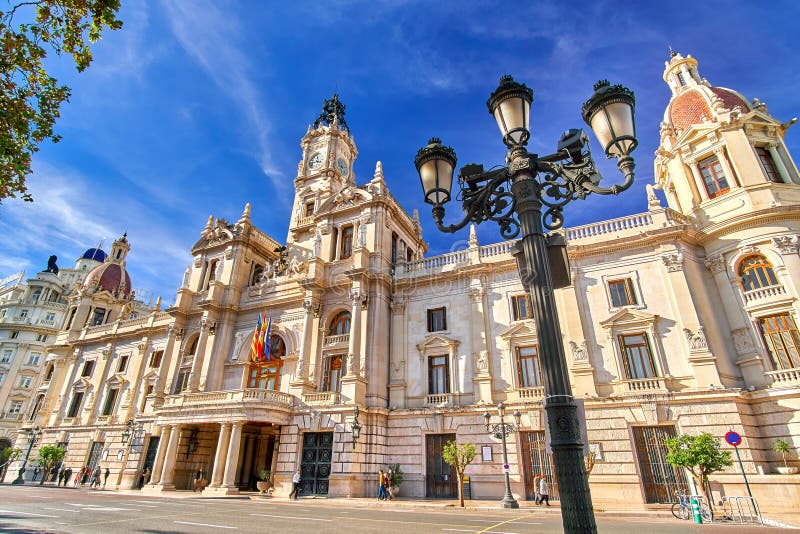 Valencia Spain Rathaus redaktionelles stockfoto. Bild von