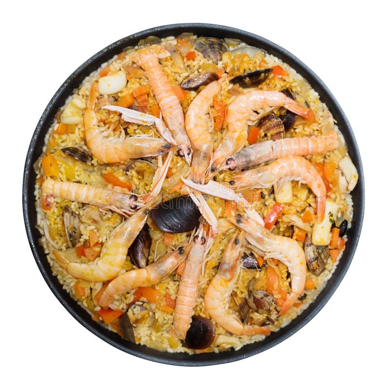 Valencian блюдо риса при изолированная паэлья морепродуктов стоковое изображение rf Valencian блюдо риса при изолированная паэлья морепродуктов стоковое изображение rf