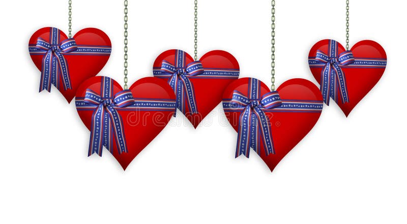 Valentijnskaart of vierde van de grens van de Harten van Juli vector illustratie Valentijnskaart of vierde van de grens van de Harten van Juli vector illustratie