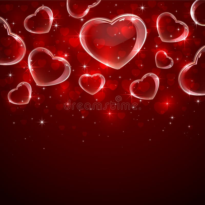 Valentijnskaartenharten op rode achtergrond stock illustratie Valentijnskaartenharten op rode achtergrond stock illustratie