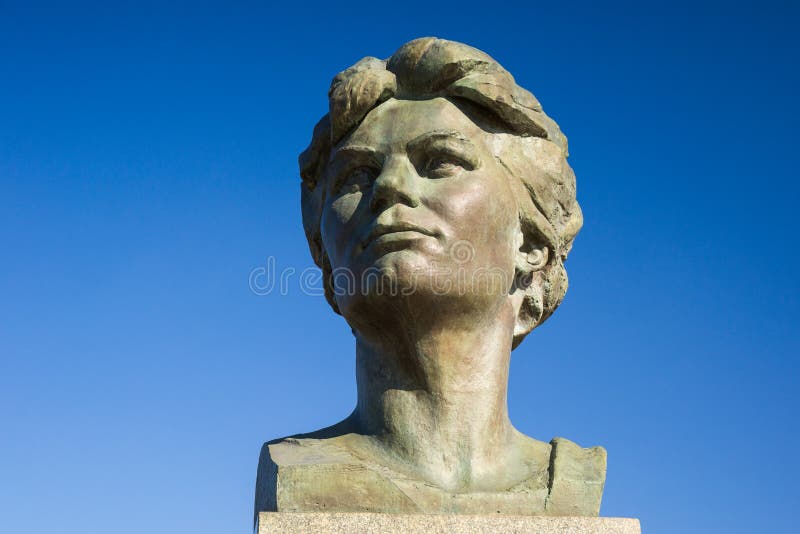 Valentina Tereshkova bust on Cosmonauts Alley