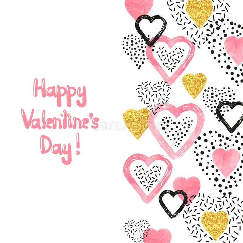 Valentindagbakgrund med abstrakta rosa hjärtor och ställe för text vektor illustrationer Valentindagbakgrund med abstrakta rosa hjärtor och ställe för text vektor illustrationer