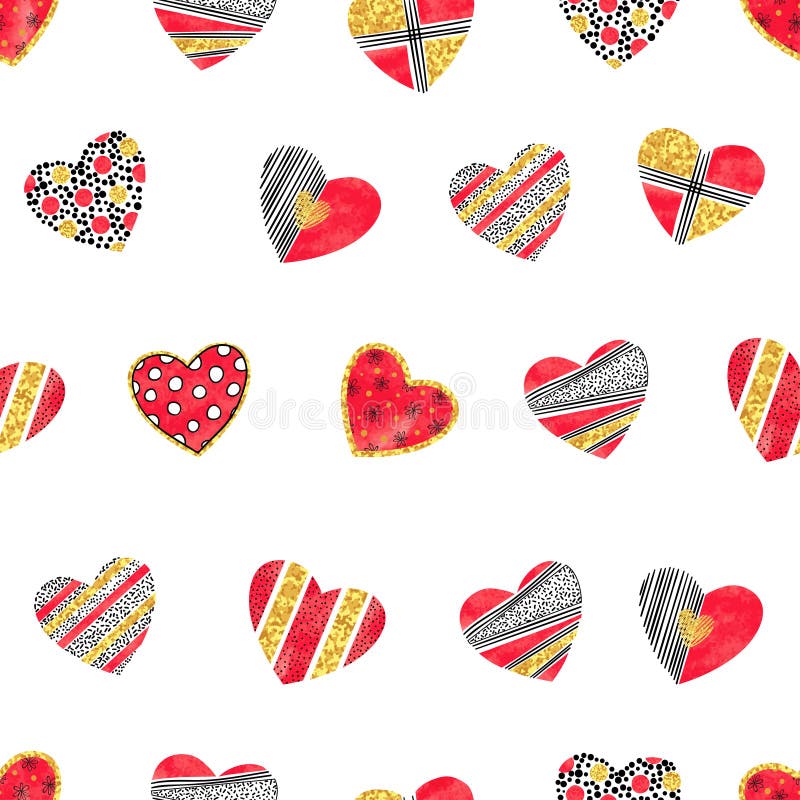 Valentindagbakgrund med mönstrade hjärtor stock illustrationer Valentindagbakgrund med mönstrade hjärtor stock illustrationer