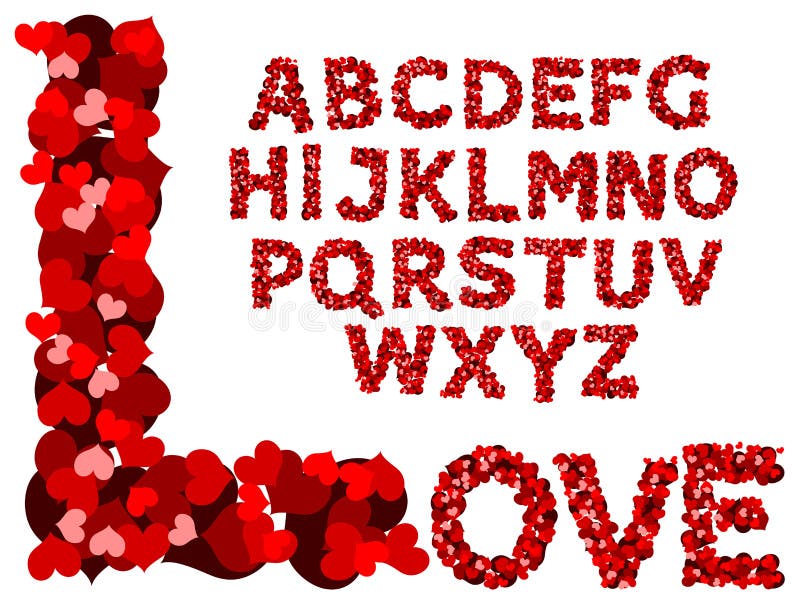 Valentine alphabet stock vector. Illustration of vector - 23334428