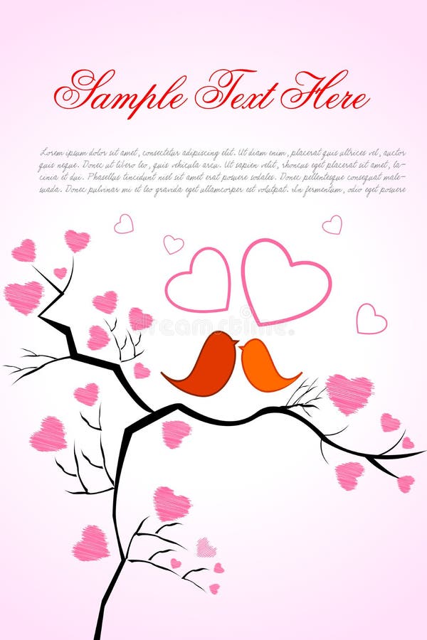 Valentine card with birds stock illustration