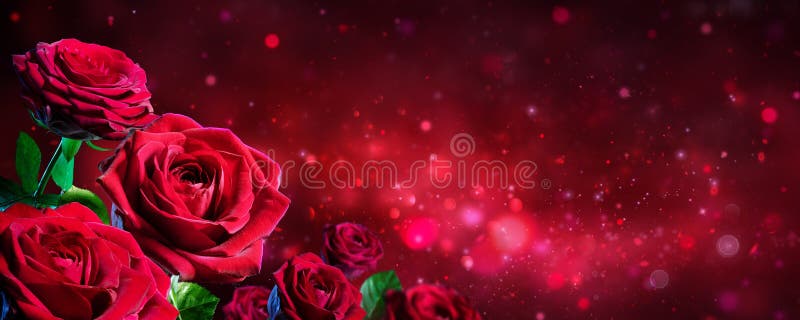 Valentine Card - bouquet des roses rouges