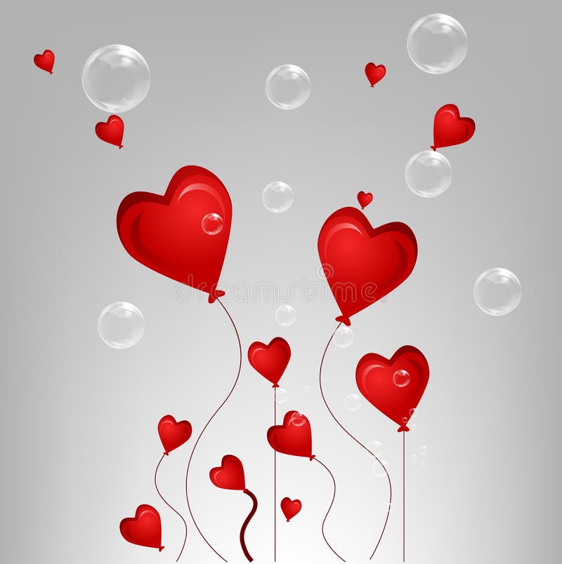 Valentine card with bubble vector illustration