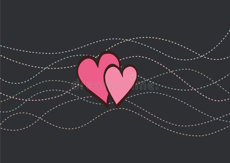 Valentine card with dotted lines vector illustration
