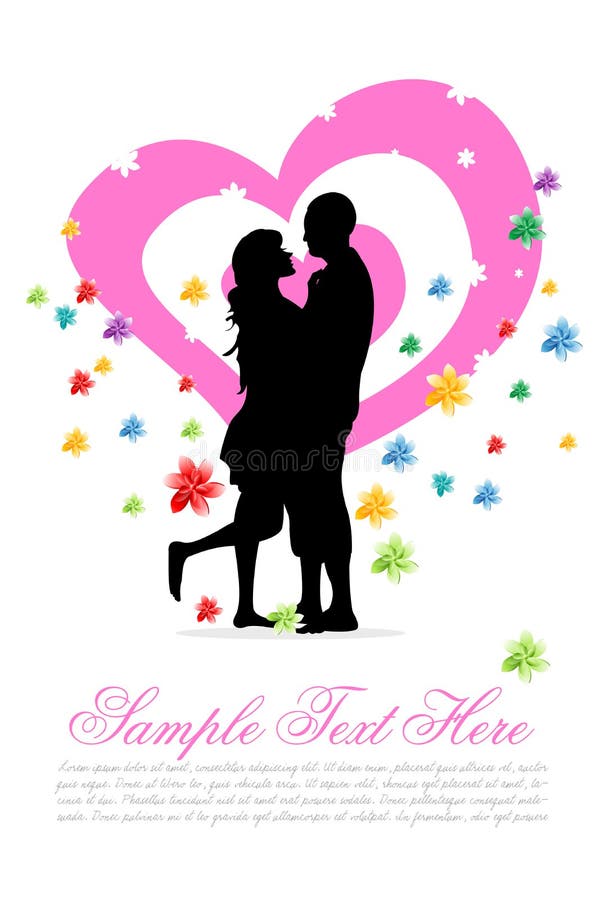 Valentine card with heart stock illustration