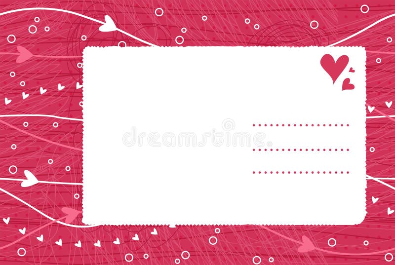 Valentine card on seamless background in vector