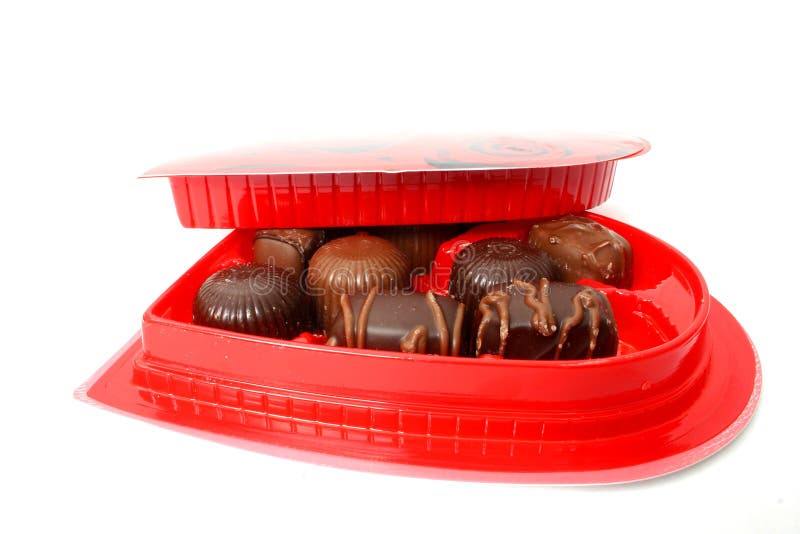 Valentine Chocolates Over White