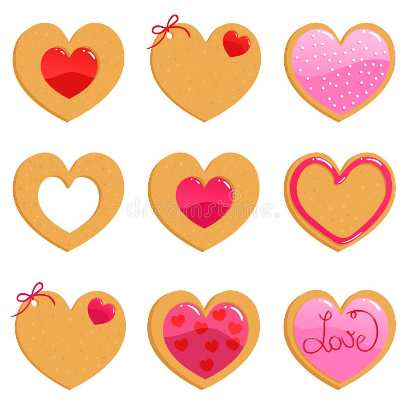 Adorable Valentine's day themed cookies. Shaped gift vectors